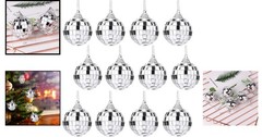 Lightweight 12 pcs Disco Mirror Balls – Perfect for Holiday & Party Decor 1.2″