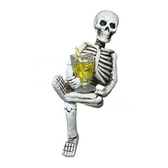 Skull Figurines Hanging Animal Statue,Pot Climbings Sculpture Outdoor Statues