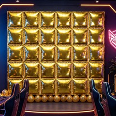50Pcs Gold Square Foil Balloon Wall Backdrop Reusable Aluminum Foil Party Decor