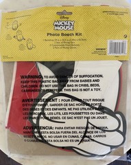 Disney Mickey Mouse Photo Booth Kit Backdrop Gloves Ears Party 7 Pieces New