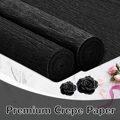 2 Rolls Crepe Paper Streamers 10×98 Inch DIY Gift Colourful Crafts Black