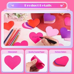 180 PCS 3.5 Inch Heart Paper Cutouts Valentine Day Classroom Decor Assorted