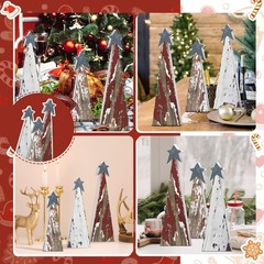 3 Pcs Rustic Christmas Tree Wooden Table Decorations Farmhouse Small Christma…
