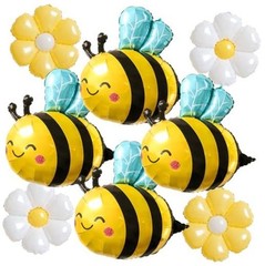 8 Pcs Bee and Daisy Balloons Set – 4 Bumble 01-8 Pcs Bee and Daisy Balloons Set