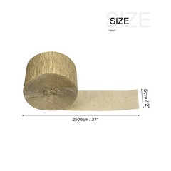 Crepe Paper 2 Inch x 27 Ft, Green, Dark Green, Gold, Beige, Deep Tea, Pack of 8