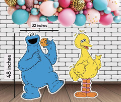 Elmo and friends cutouts, stand include, cardboard material, diferent size