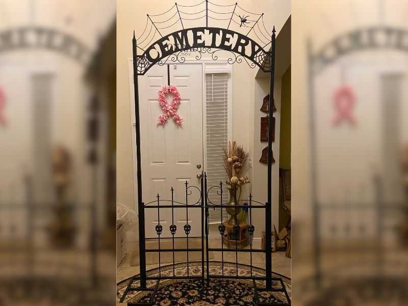Halloween Cemetery Archway Gate 8.5 Ft Haunted House Graveyard Entrance Prop