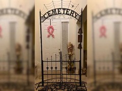 Halloween Cemetery Archway Gate 8.5 Ft Haunted House Graveyard Entrance Prop