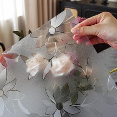 OstepDecor Floral Table Protector 16 x 60 Inch 1.5mm Plastic Waterproof Desk Cov
