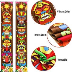 Tropical Tiki Decorations Set – Reusable & Lightweight Wall Banners for Parties