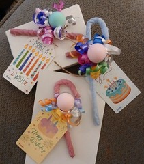 Birthday Tags with Ribbon Decorations, Multicolor, Kids Birthday Party