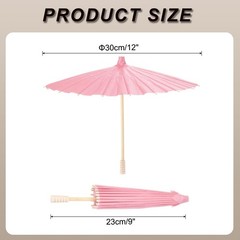 «12» Pink Paper Umbrellas for Crafts, Photography Props, and Party Decor»