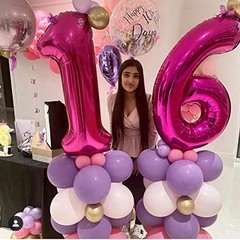 16 Number Balloons Giant 16 or 61 Balloons Hot 40 Inch Hot Pink Hot Pink 16