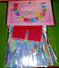 Happy Birthday Banner by Spritz Rainbow Glitter Holographic Banner Over 82″Long