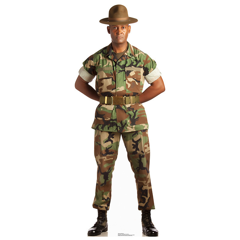 U. S. MARINE Camo Drill Instructor Lifesize CARDBOARD CUTOUT Standee Standup