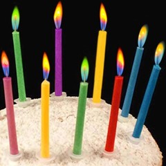 Colorflame Multicolor Birthday Cake Candles Happy 12pcs, Colorful