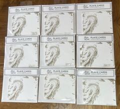 9 Packs New Hester & Cook 12 Name Place Cards Die Cut Gold Marbled HC086 108 Car