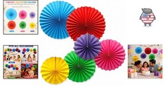 6-Pack Vibrant Paper Fans – Effortless Party Decor for Any Occasional Event