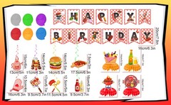 BBQ Party Decorations Summer Picnic Birthday Party Barbecue Hanging Swirl Banner