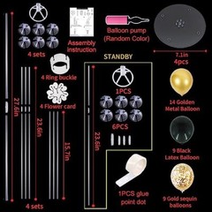 4 Set Black Gold Balloon Centerpieces for Table,Balloons Stand Kit for Black …
