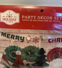 Christmas Holiday Time Paper Honeycomb Party Supplies Decor Set-Sealed
