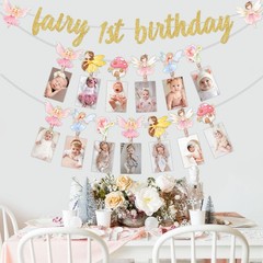 My Fairy First Birthday Decorations – Fairy 1st Birthday Glitter Banner and M…