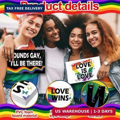 24 Design Pride Photo Booth Props Sets, Pride Month Decorations Funny Gay LGBTQ