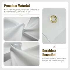 2 Pcs Blank DIY Banners Polyester Oxford Cloth White Banner with 1.6x1ft