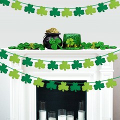 St Patricks Day Decorations 5 Pack Shamrock Clover Felt Banner Garland Green