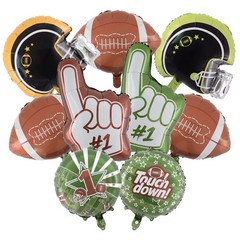 9 Pcs Football Balloons Game Day Touchdown Balloons Foil Mylar Football Party…