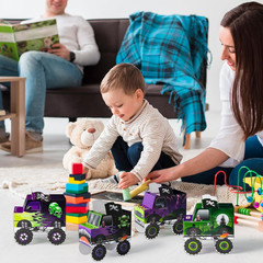 Origami Monster Truck Boxes – 12Pcs Green & Purple Monster Truck Lightning Skull