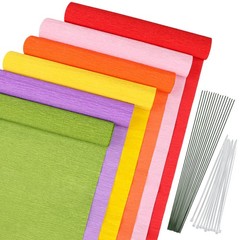 42 PCS Crepe Paper Flowers Kit Roll with Floral Tape Wire for DIY Crafts