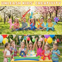 260 Balloons for Balloon Animals, 100PCS Long Balloons for Tying Balloon Arch…