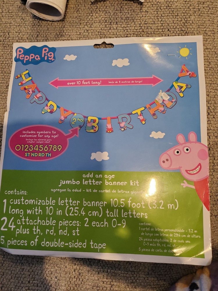 American Greetings 121499 Peppa Pig Add-an-Age Birthday Party Banner, 10 1/2’…