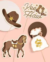 24 Count Western Photo Booth Props Kids Rodeo Party Backdrop Birthday Decor