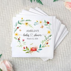 Personalized Ladybug Baby Shower Napkins Garden Party Decor SATTNA0706