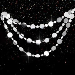 39ft Mirror Silver Circle Dots Garlands for Wedding Party Decorations Hanging Ci
