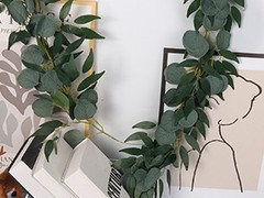 2Pack Artificial Eucalyptus Garland with Willow Leaves 6Feet Fake Hanging Plant