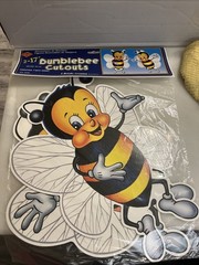 2 Pack 17″ Bee Wall Decoration Diecut Cutouts 1996 Beistle New Bumblebee