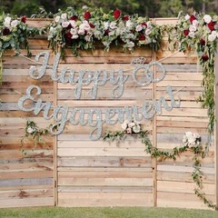 BEISHIDA Glitter Happy Engagement Banner-No DIY, Engagement Party Decorations…