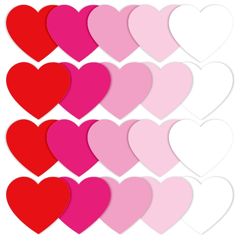 50 Pcs 6 Inch Valentine’s Day Paper Cutouts Love Heart Shape Decoration