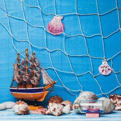 4 Pieces Natural Fish Net Decorative Fish Netting Natural Cotton Beach