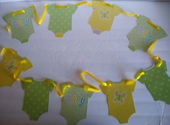 Baby Shower Banners/Decorations (3) Green/Yellow Unisex 6.45 Ft Each