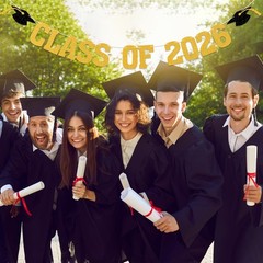 2026 Graduation Decorations – Gold Glitter Class of 4 inches x 5 inches,