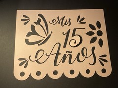 Papel Picado Party Decorations Custom Name Sign Floral Multicolor