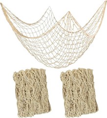 2 PCS Fish Net Decorations, 80 x 40 Inch, Ocean Themed Party Decor Beach, Nautic