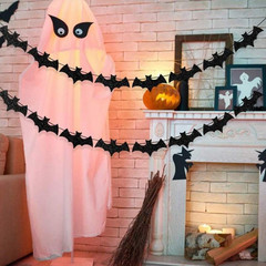 Bat Banner Bat Wreath Banner Halloween Bat Decorations Haunted Home Yard Decor