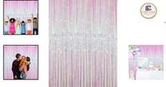 Durable 3.2 ft x 9.8 ft Tinsel Fringe Curtains – Perfect for Weddings and Events