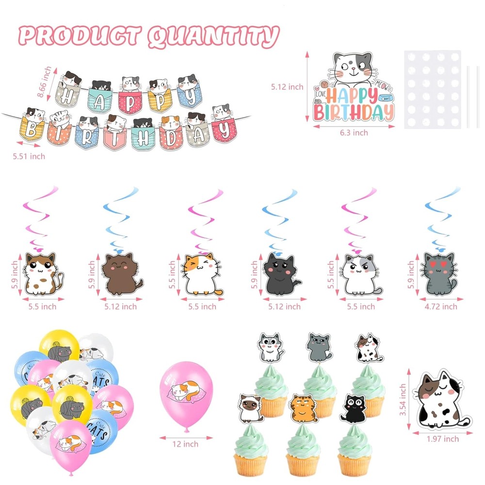 Adorable Cat Theme Birthday Party Supplies