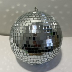 Silver Mirrored Disco Ball Hanging Party Decoration Retro Glass Plastic Check